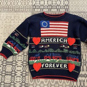 Sweater Loft Womens Patriotic Sweater Small Vintage America Forever Made In USA
